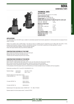 SUBMERSIBLE PUMPS TECHNICAL DATA