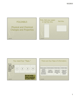 FOLDABLE: Physical and Chemical Changes and Properties
