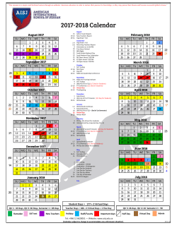 2017-2018 Calendar
