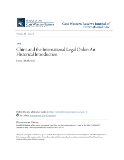 China and the International Legal Order