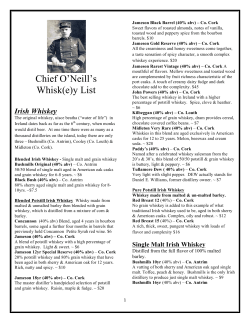 Chief O`Neill`s Whisk(e)y List