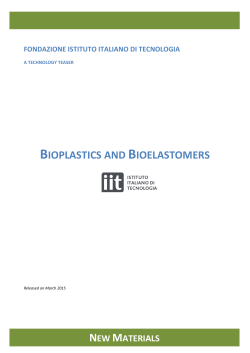 bioplastics and bioelastomers - Istituto Italiano di Tecnologia