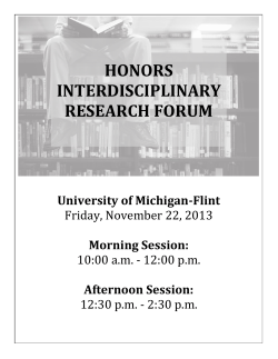 honors interdisciplinary research forum - University of Michigan