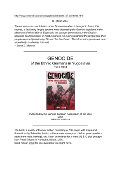 GENOCIDE of the Ethnic Germans in Yugoslavia 1944-1948