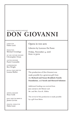 don giovanni - Metropolitan Opera