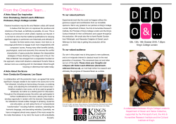 Dido Program Draft - King`s College London