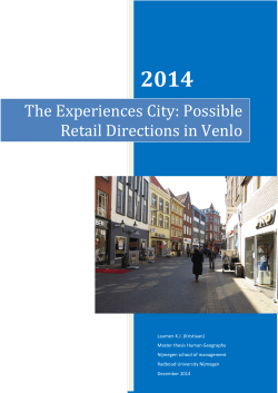 The Experiences City: Possible Retail Directions in Venlo