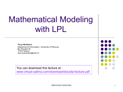 Lecture on LPL - Virtual Optima