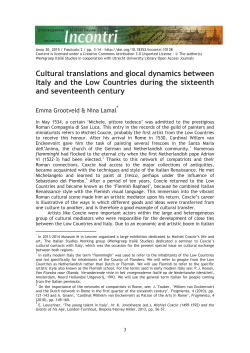 Cultural translations and glocal dynamics between Italy and the Low