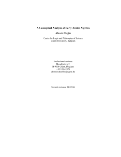 A Conceptual Analysis of Early Arabic Algebra