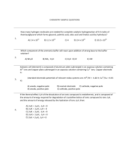 CHEMISTRY SAMPLE QUESTIONS 1. How many hydrogen