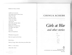 CHINUA ACHEBE Girls at JiUzr and other stories