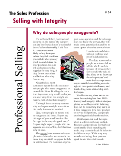 Selling with Integrity