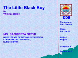The Little Black Boy - Kurukshetra University