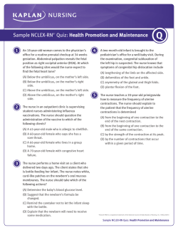 Sample NCLEX-RN®* Quiz: Health Promotion and Maintenance