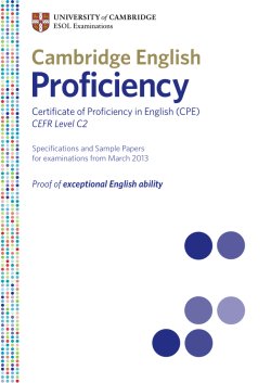 Cambridge English: Proficiency Specs and - Venturesbooks.cz