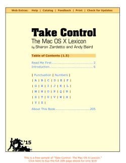 Take Control: The Mac OS X Lexicon (1.5) SAMPLE