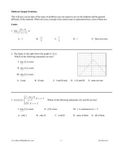 Midterm Sample Problems This will give you an idea of the types of