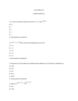 AUA E-Math Test Sample Questions A 1. If a and b are positive