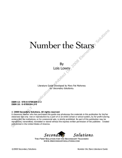 Number the Stars SAMPLE PAGES - Elementary Solutions