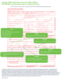 Sample CMS-1500 Claim Form for Office Billing: KEYTRUDA