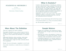 What Is Statistics? More About The Definition Sample Matters