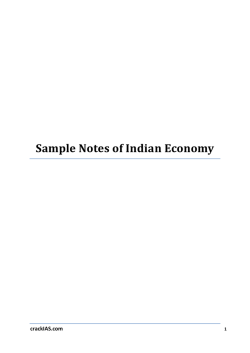 Sample Notes of Indian Economy - crack ias