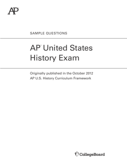 AP U.S. History Sample Questions - The College Board