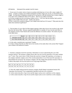 AP Statistics Homework One-sample t-test for means 1. Sweet corn