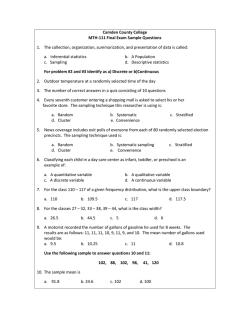 Camden County College MTH-111 Final Exam Sample Questions 1