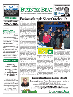Business Sample Show October 19 - St. Thomas  District Chamber