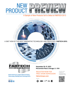 A Sample of New Products Set to Debut at FABTECH 2013