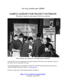 GSDSEF Sample notebk Sept15 - Greater San Diego Science