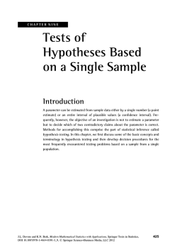 Tests of Hypotheses Based on a Single Sample - eBooks