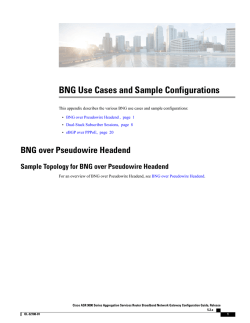 BNG Use Cases and Sample Configurations