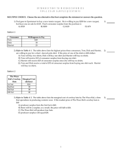 INTRODUCTION TO MICROECONOMICS FINAL EXAM SAMPLE