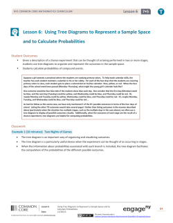 Lesson 6: Using Tree Diagrams to Represent a Sample Space and