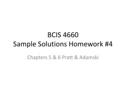 BCIS 4660 Sample Solutions Homework #4
