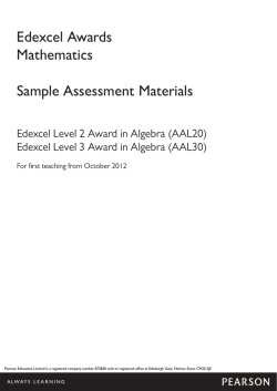 Sample Assessment Materials Edexcel Awards Mathematics