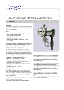 SCANDI BREW® Membrane sample valve - Alfa Laval