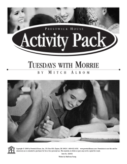 Tuesdays with Morrie - Activity Pack Sample PDF - Prestwick House