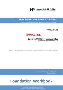 The PRINCE2® Foundation QA Workbook SAMPLE 25%