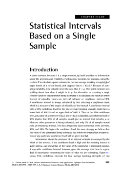 Statistical Intervals Based on a Single Sample - eBooks