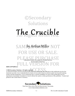The Crucible - Secondary Solutions