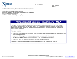 Sample Automotive Machinery FMEA (MFMEA - ReliaSoft