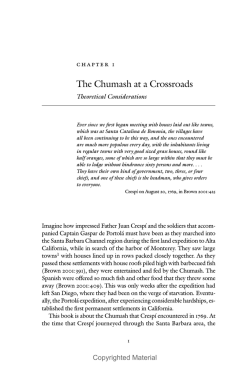 The Chumash World at European Contact - Sample Chapter
