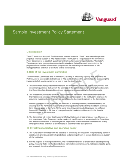 Sample Investment Policy Statement - Vanguard