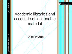 "Academic libraries and access to objectionable material"