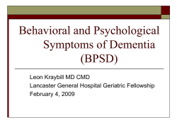 Behavioral and Psychological Symptoms of Dementia (BPSD)