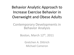 Behavior Analytic Approach to Increase Exercise Behavior in
